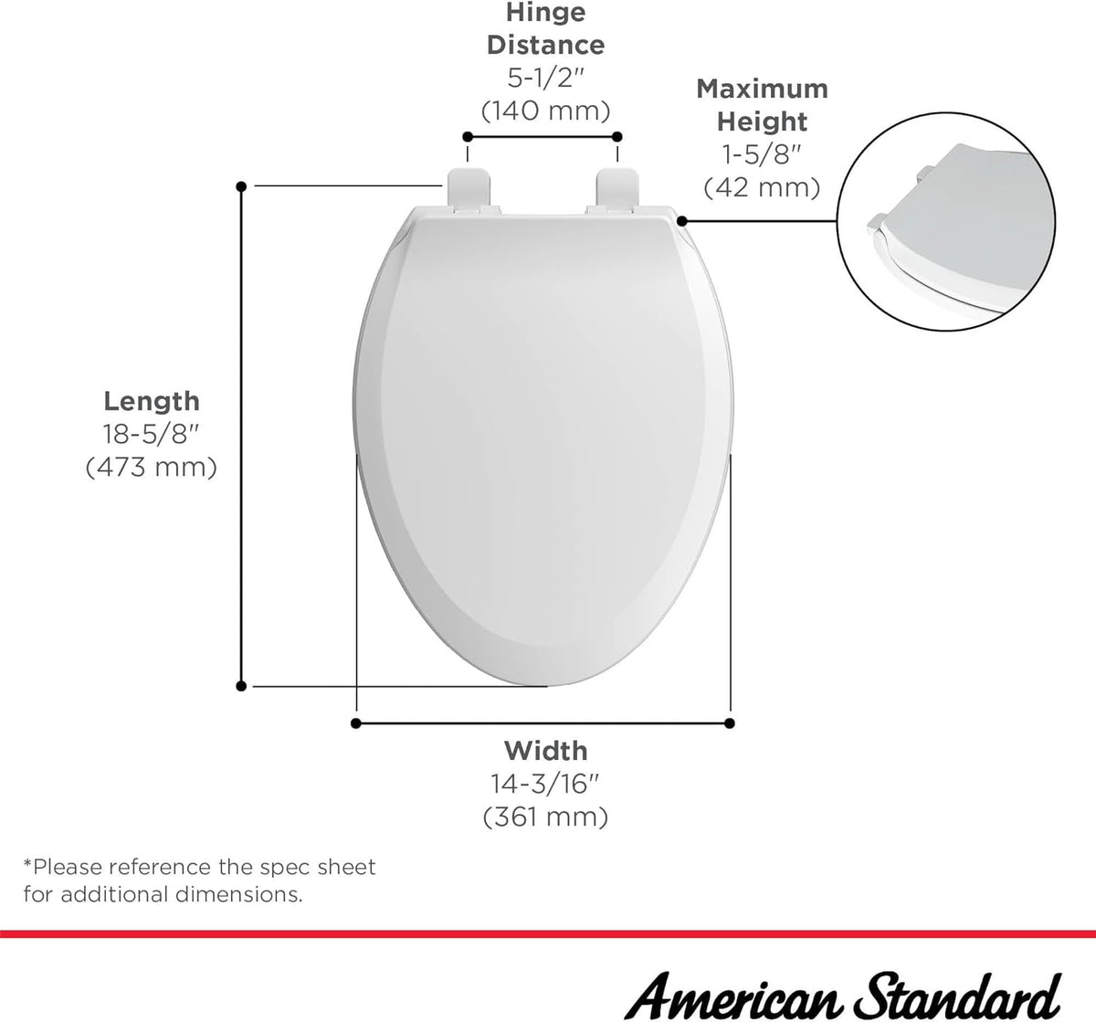New American Standard 5503A00B.020 Transitional Elongated Toilet Seat Soft Close (White) - Kidsy