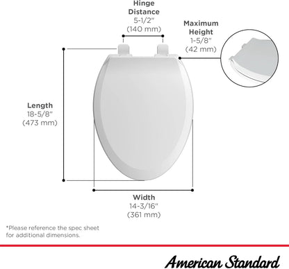 New American Standard 5503A00B.020 Transitional Elongated Toilet Seat Soft Close (White) - Kidsy