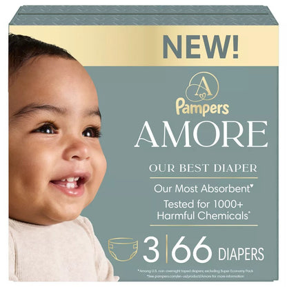 New Amore by Pampers Diapers, Size 3 - 66 Count - Kidsy