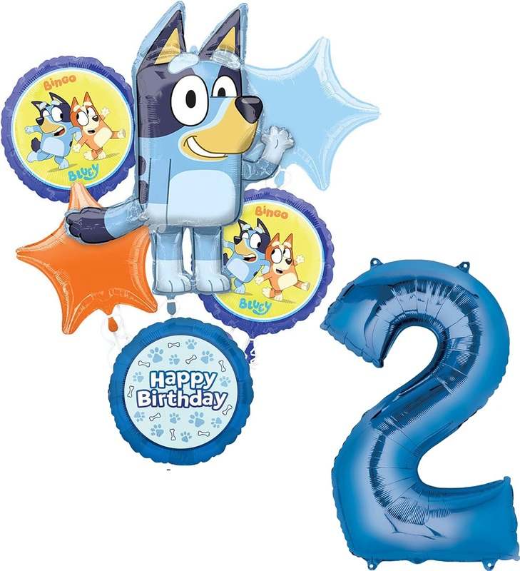 New Anagram Bluey 2nd Birthday Foil Balloon Bouquet - Kidsy