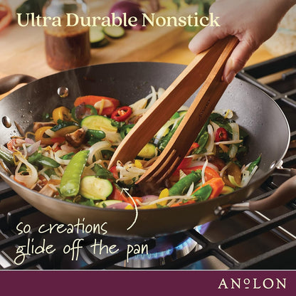 New Anolon Advanced Home 14 - Inch Wok with Side Handles (Bronze) - Kidsy