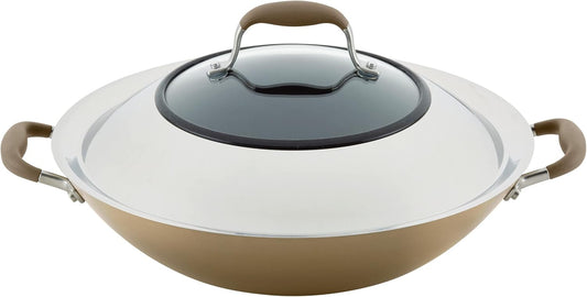 New Anolon Advanced Home 14 - Inch Wok with Side Handles (Bronze) - Kidsy