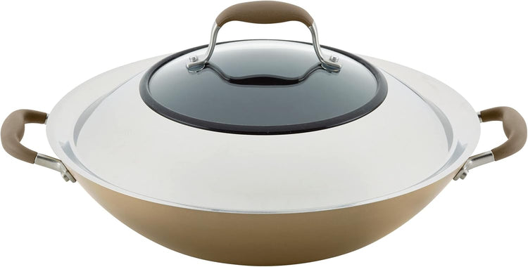 New Anolon Advanced Home 14 - Inch Wok with Side Handles (Bronze) - Kidsy