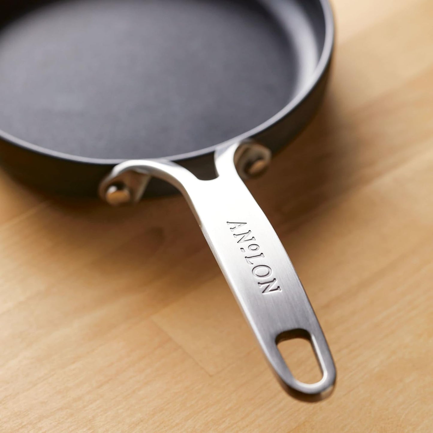 New Anolon Hard Anodized Nonstick Mini Skillet/Frying/Egg Pan, Stainless Steel Handle 6.5"(Gray) - Kidsy