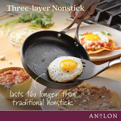 New Anolon Hard Anodized Nonstick Mini Skillet/Frying/Egg Pan, Stainless Steel Handle 6.5"(Gray) - Kidsy