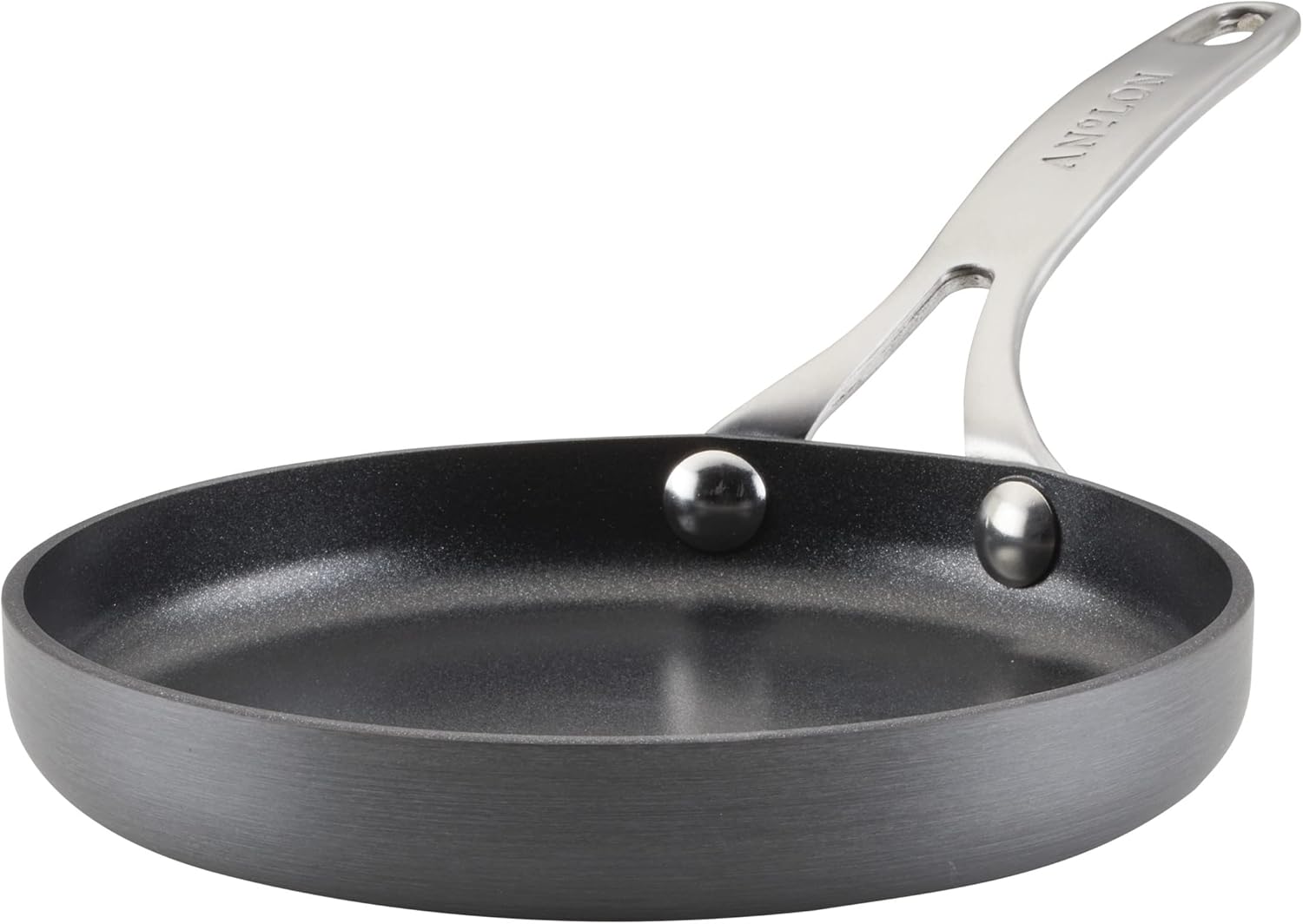 New Anolon Hard Anodized Nonstick Mini Skillet/Frying/Egg Pan, Stainless Steel Handle 6.5"(Gray) - Kidsy