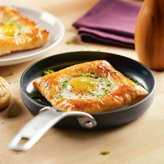 New Anolon Hard Anodized Nonstick Mini Skillet/Frying/Egg Pan, Stainless Steel Handle 6.5"(Gray) - Kidsy