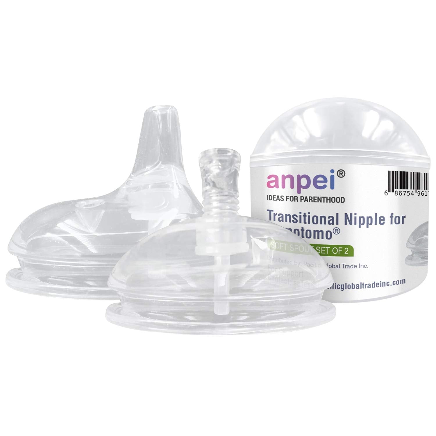 New Anpei Straw & Sippy Transitional Nipples for Comotomo Bottles (2 - Pack) - Kidsy