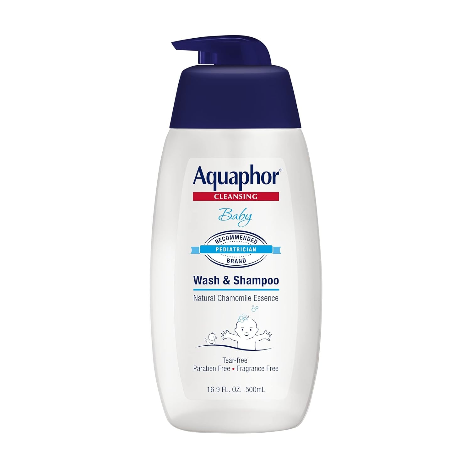 New Aquaphor Baby Wash and Shampoo - Mild, Tear - free, 16.9 fl. oz. Pump - Kidsy