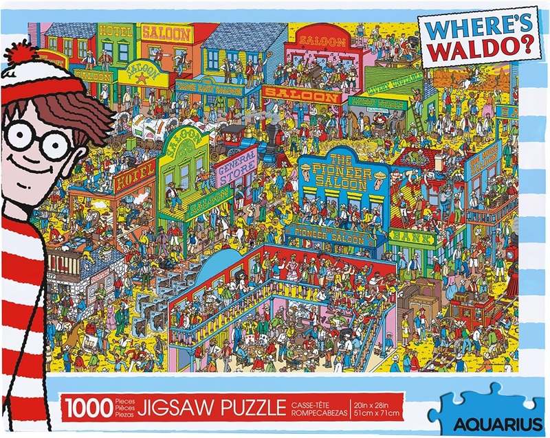 New Aquarius Where's Waldo Wild Wild West Puzzle (1000 Piece Jigsaw Puzzle) - Kidsy