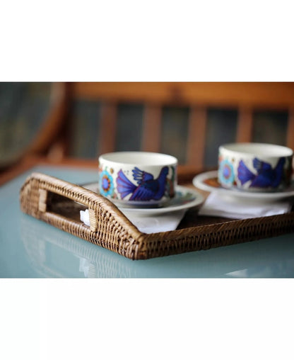 New Artifacts Rattan 17" Rectangular Tray (Honey Brown) - Kidsy