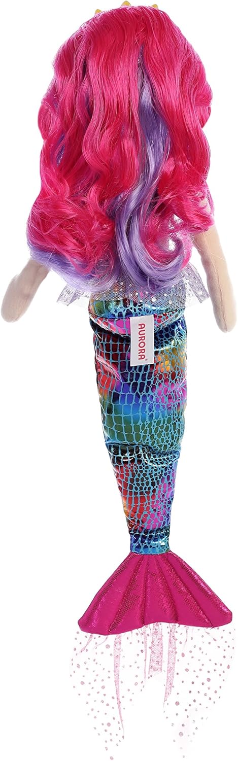 New Aurora Enchanting Sea Sparkles Rainbow Fuchsia Stuffed Doll 17.5 - Inch - Kidsy
