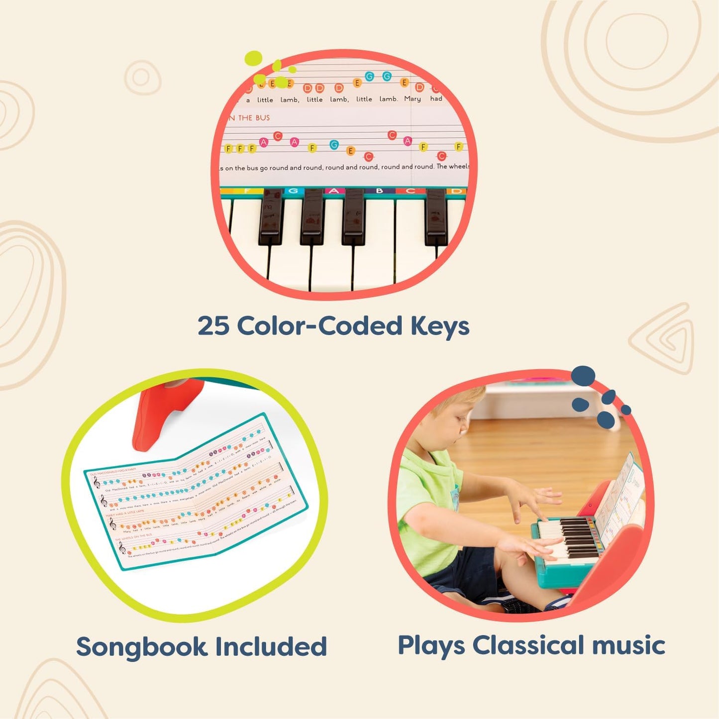 New B. Toys Mini Maestro Wooden Toy Piano - Kidsy