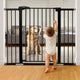 New BABELIO 36 Inch Tall Metal Baby Gate, 29 - 48" Auto Close Pressure (Black) - Kidsy