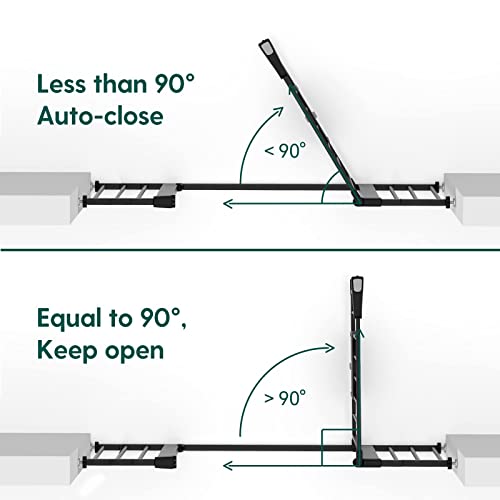 New BABELIO 36 Inch Tall Metal Baby Gate, 29 - 48" Auto Close Pressure (Black) - Kidsy