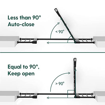 New BABELIO 36 Inch Tall Metal Baby Gate, 29 - 48" Auto Close Pressure (Black) - Kidsy