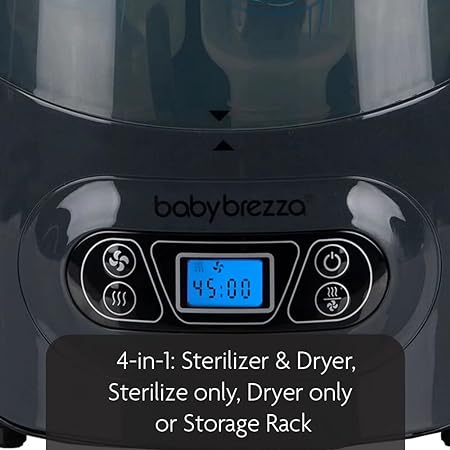 New Baby Brezza Baby Bottle Sterilizer and Dryer Machine (Black) - Kidsy