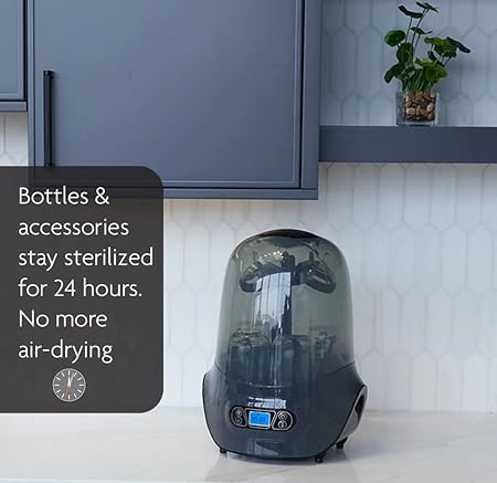 New Baby Brezza Baby Bottle Sterilizer and Dryer Machine (Black) - Kidsy