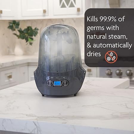 New Baby Brezza Baby Bottle Sterilizer and Dryer Machine (Black) - Kidsy
