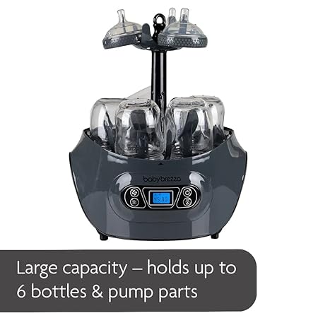 New Baby Brezza Baby Bottle Sterilizer and Dryer Machine (Black) - Kidsy