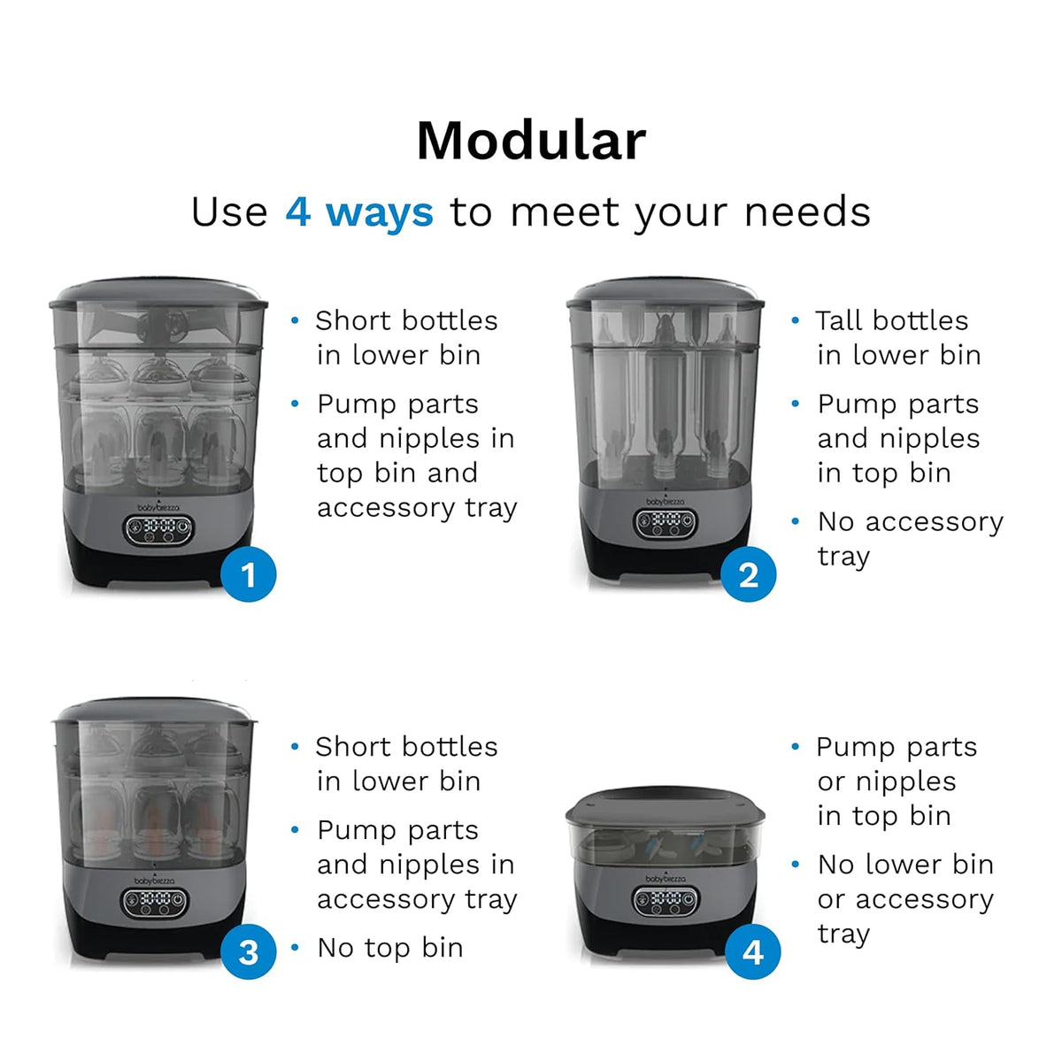 New Baby Brezza Baby Bottle Sterilizer + Dryer Advanced (Charcoal) - Kidsy