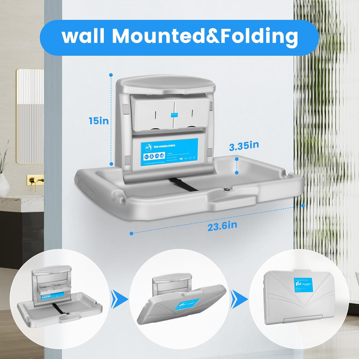 New Baby Changing Station Wall Mounted, Commercial Baby Changing Station - Kidsy
