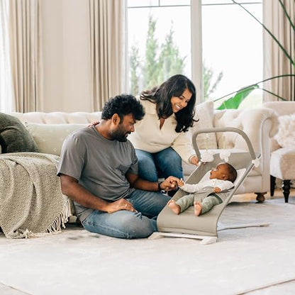 New Baby Delight Alpine Deluxe Portable Baby Bouncer (Organic Sage) - Kidsy