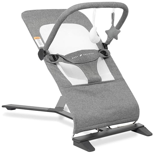 New Baby Delight Alpine Deluxe Portable Bouncer (Charcoal Tweed) - Kidsy