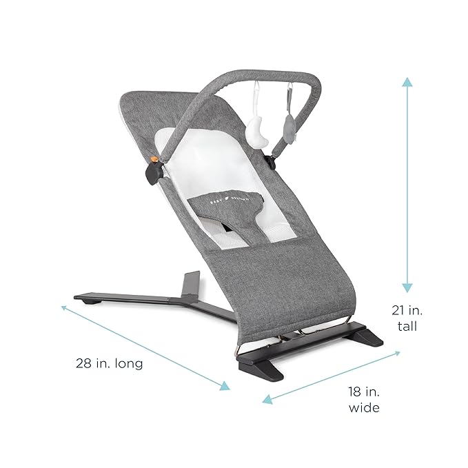 New Baby Delight Alpine Deluxe Portable Bouncer (Charcoal Tweed) - Kidsy