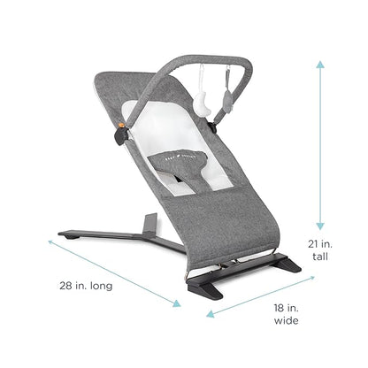 New Baby Delight Alpine Deluxe Portable Bouncer (Charcoal Tweed) - Kidsy