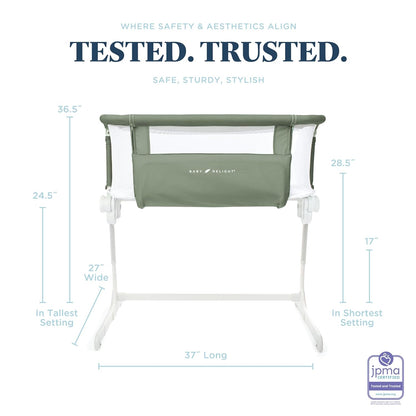 New Baby Delight Beside Me Dreamer Bassinet & Bedside Sleeper (Sage) - Kidsy