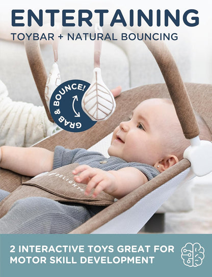 New Baby Delight Highland Baby Bouncer (Mocha Tweed) - Kidsy