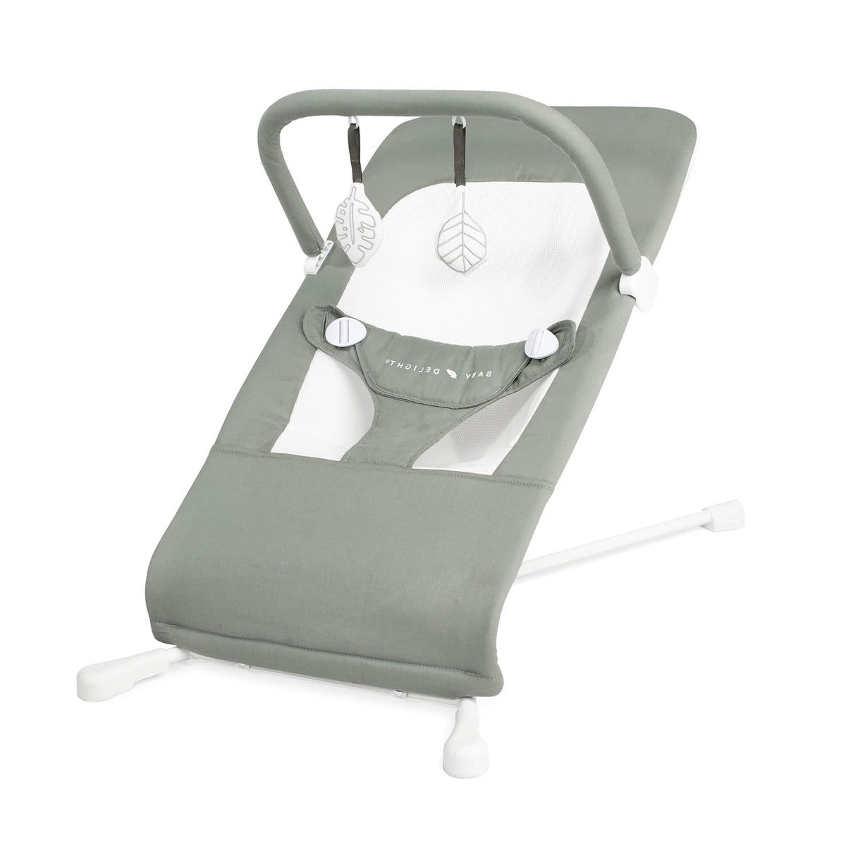 New Baby Delight Highland Organic Baby Bouncer Infant 0 – 6 Months 3 - Position Recline (Organic Sage) - Kidsy