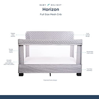 New Baby Delight Horizon Full Size Crib (Grey) - Kidsy