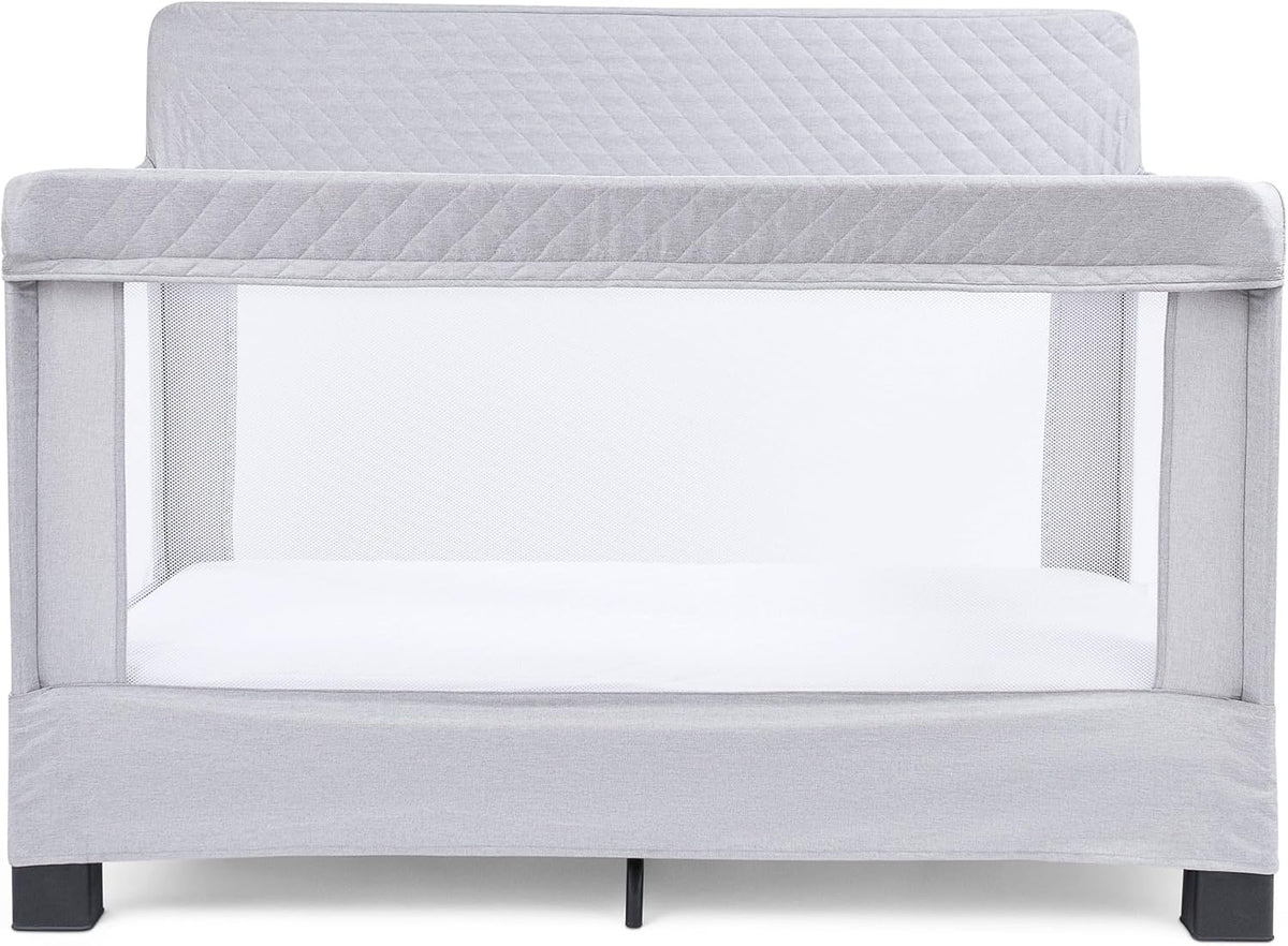 New Baby Delight Horizon Full-Size Mesh Crib (Grey) - Kidsy