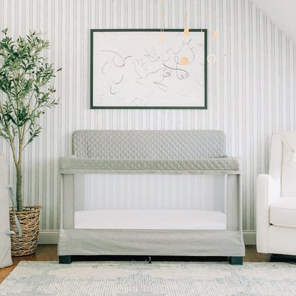 New Baby Delight Horizon Full-Size Mesh Crib (Grey) - Kidsy