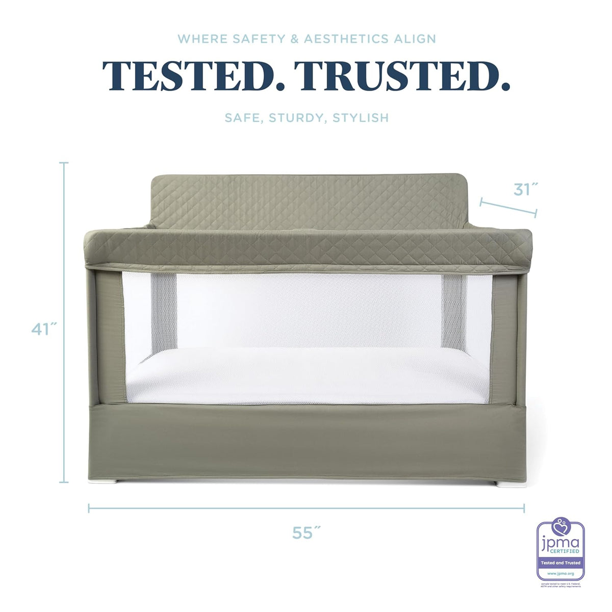 New Baby Delight Lunaire Full Size Crib & Playard (Organic Sage) - Kidsy