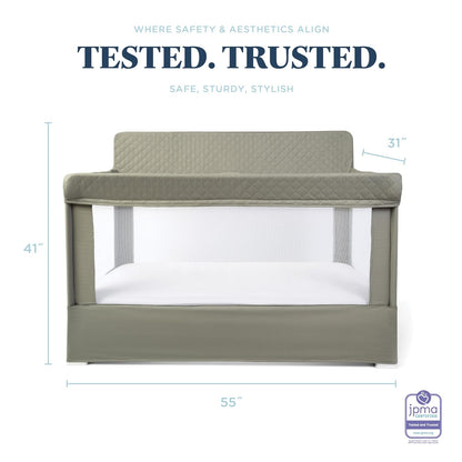New Baby Delight Lunaire Full Size Crib & Playard (Organic Sage) - Kidsy