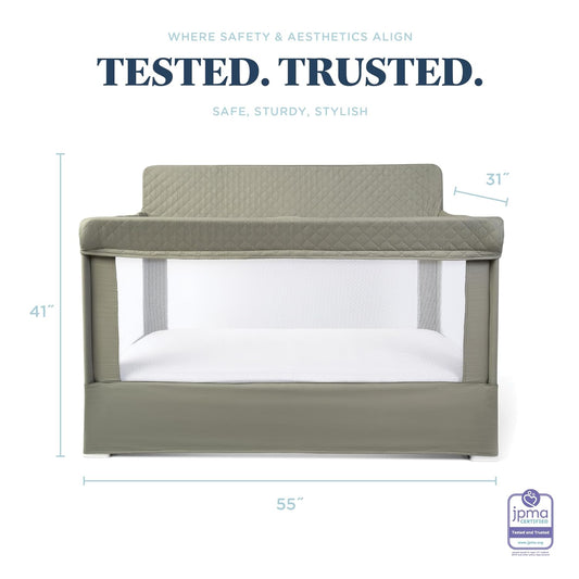 New Baby Delight Lunaire Full Size Crib & Playard (Organic Sage) - Kidsy