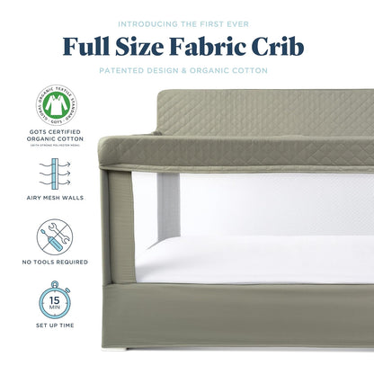 New Baby Delight Lunaire Full Size Crib & Playard (Organic Sage) - Kidsy