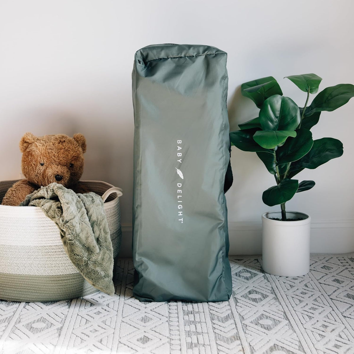 New Baby Delight Lunaire Full Size Crib & Playard (Organic Sage) - Kidsy