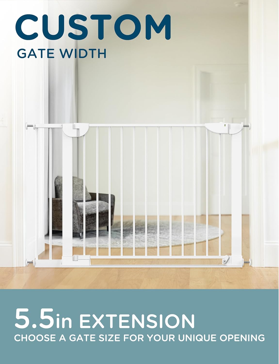 New Baby Delight SizeWise™ Pressure Mounted Metal Gate Extension 5.5" - Kidsy