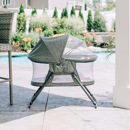 New Baby Delight Slumber Deluxe Rocking Bassinet (Charcoal Tweed) - Kidsy