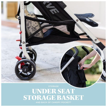 New Baby Delight Swerve Stroller Lightweight for Travel & Everyday (Black) - Kidsy