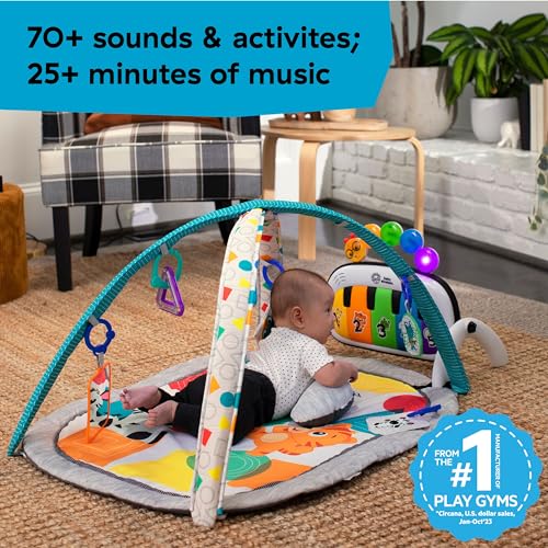 New Baby Einstein 4-in-1 Kickin' Tunes Music and Language Play Gym and Piano Tummy Time Activity Mat - Kidsy