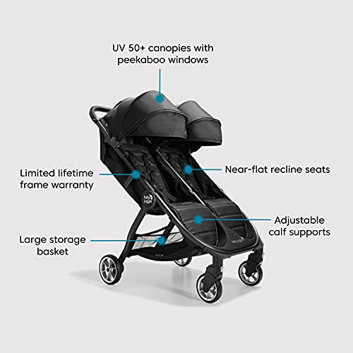 New Baby Jogger City Tour 2 Double Stroller (Jet Black) - Kidsy