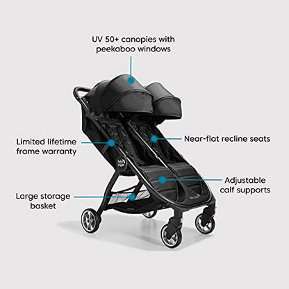 New Baby Jogger City Tour 2 Double Stroller (Jet Black) - Kidsy