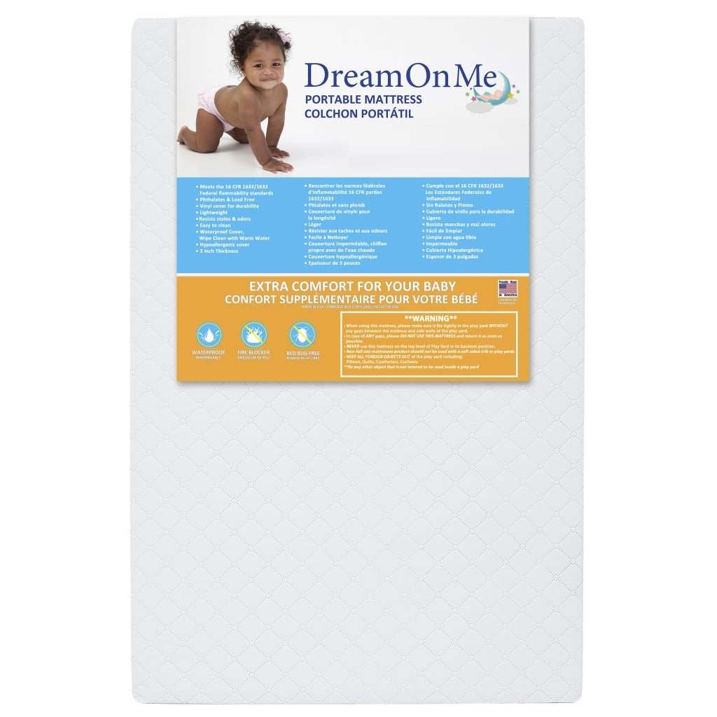 New Baby Toddler Dream on Me 3" Portable Crib Mattress - Kidsy