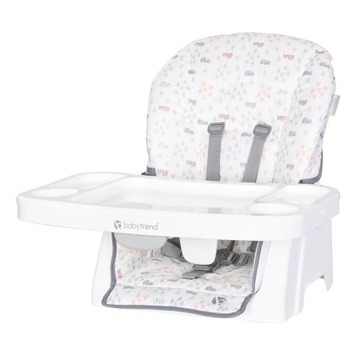 New Baby Trend Adapt SpaceSaving Booster High Chair (Elephant Meadow Coral)