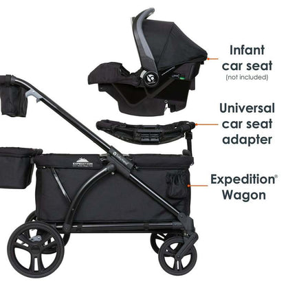 New Baby Trend Expedition 2 - in - 1 Stroller Wagon PLUS (Ultra Black) - Kidsy